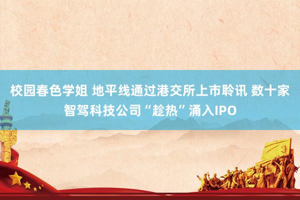 校园春色学姐 地平线通过港交所上市聆讯 数十家智驾科技公司“趁热”涌入IPO