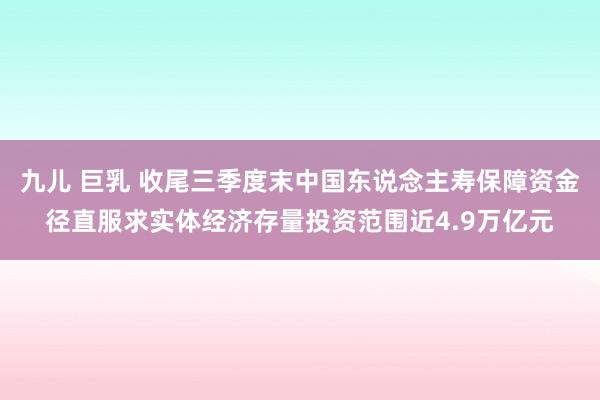 九儿 巨乳 收尾三季度末中国东说念主寿保障资金径直服求实体经济存量投资范围近4.9万亿元